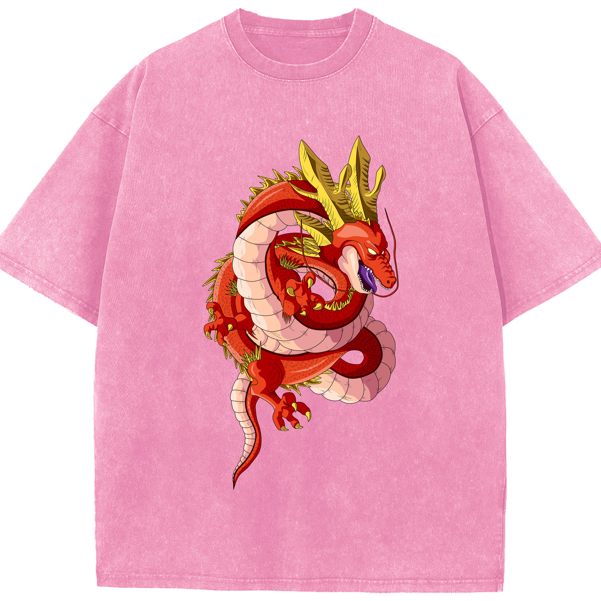 （画像用） ドラゴンボール 神龍 シェンロン DRAGON BALL Shenron 綿100% ヴィンテージ風 半袖Tシャツ（フロントプリント）